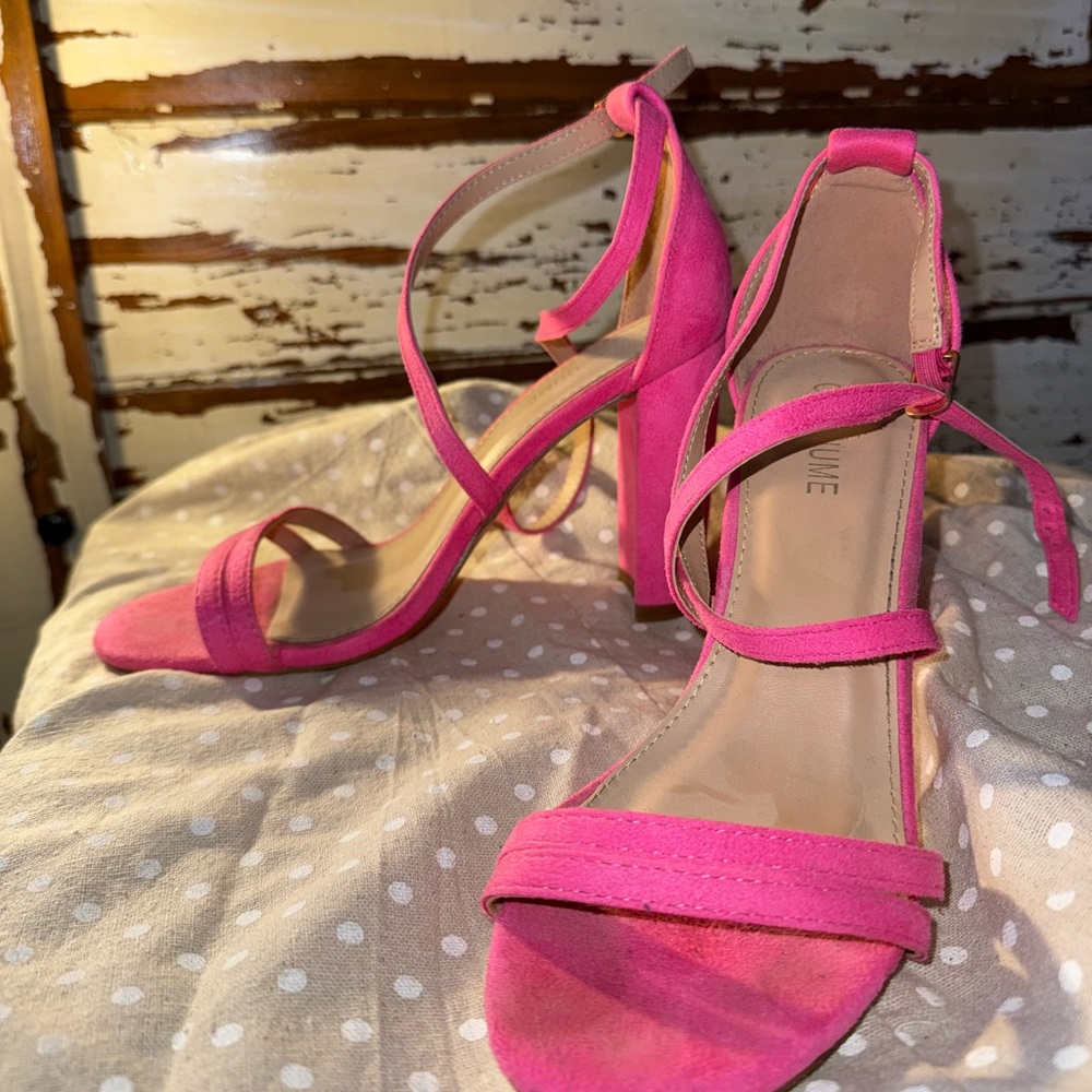 Pink Velvet Sandals - Picture 2 of 6